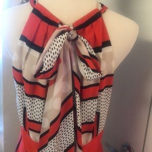 Halston style retro halter maxi dress